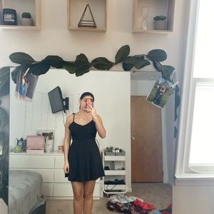 black mini dress